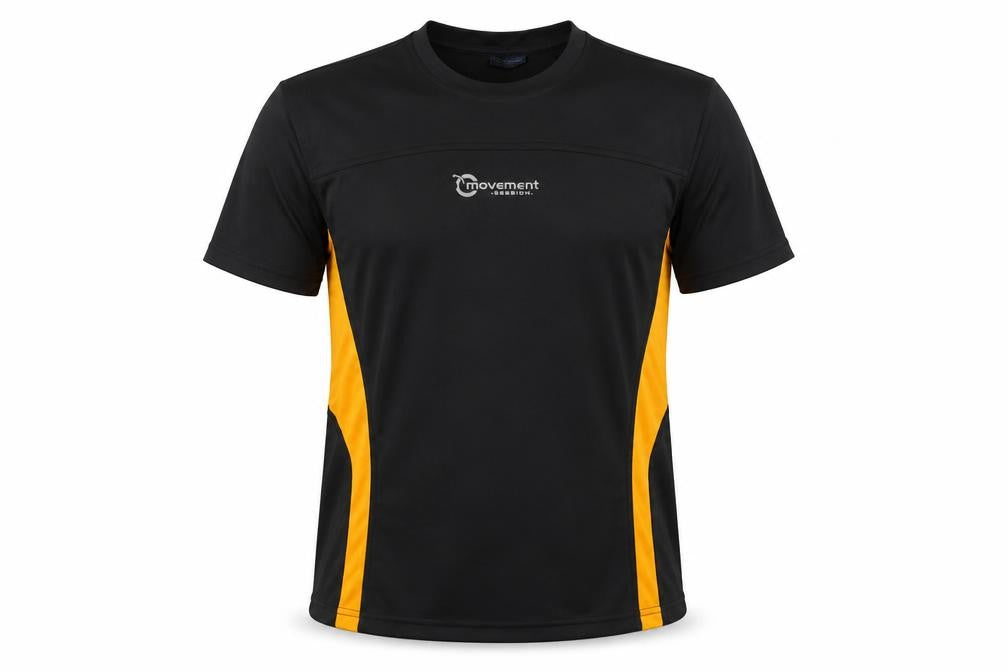Movement Session Men's Black T-Shirt - Gym Fit, Size M