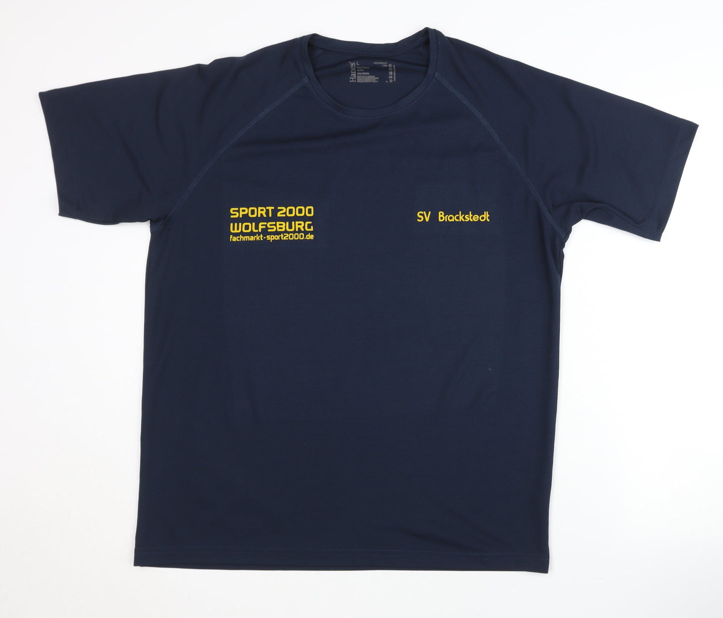 Hanes Men's Blue T-Shirt L Crew Neck Logo