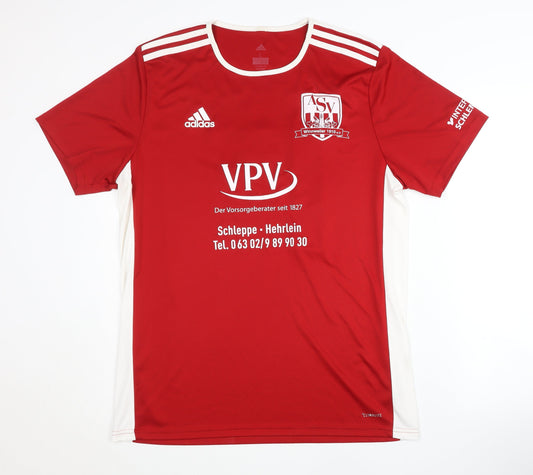 Adidas Men’s Red Football Jersey L Moisture Wicking