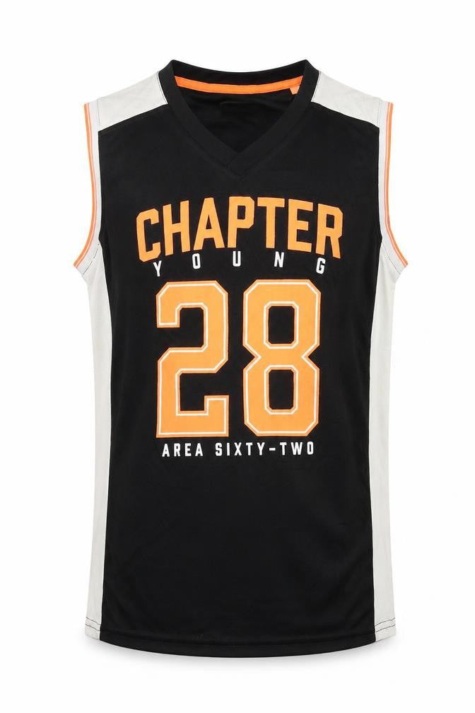 Chapter Young Boys Black Tank Top 12-14 Years Sleeveless Jersey
