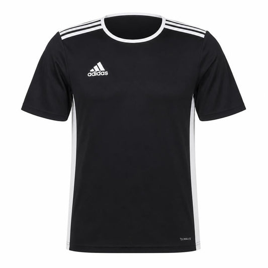 Front view of Adidas Men's Black Gym T-Shirt, size S, Jersey Style