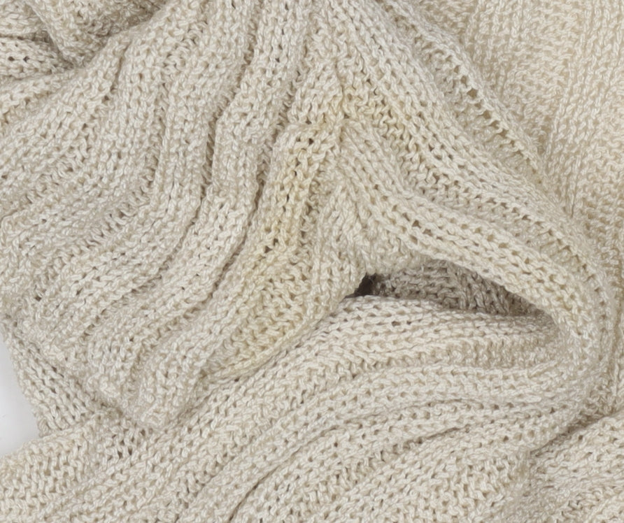 PrettyLittleThing Women's Beige Cardigan V-Neck Knit S