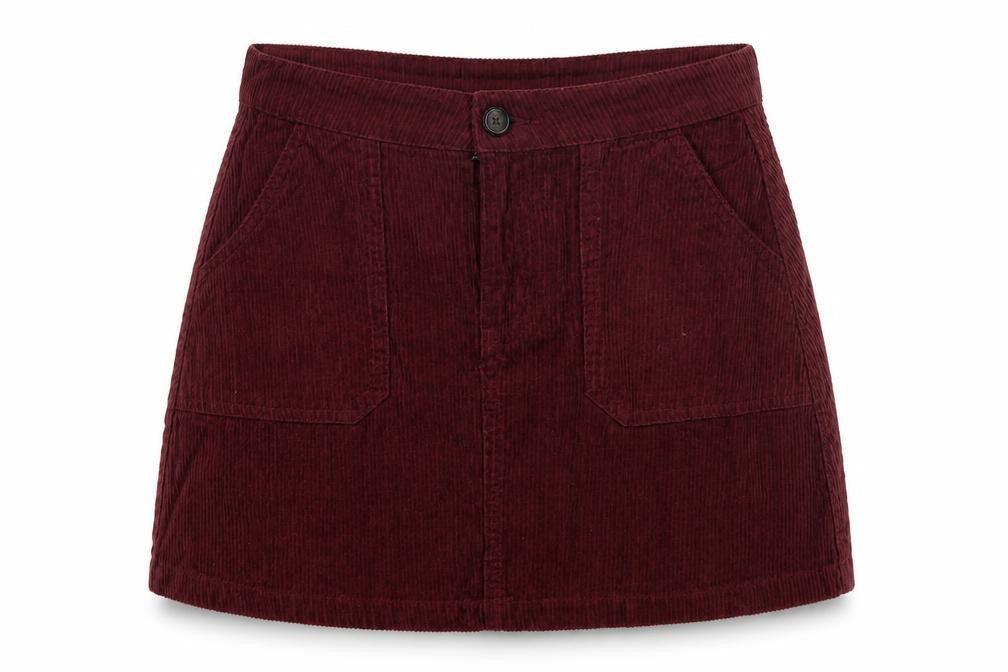 Denim Co. Women's Red Mini Skirt - Size 8 Corduroy