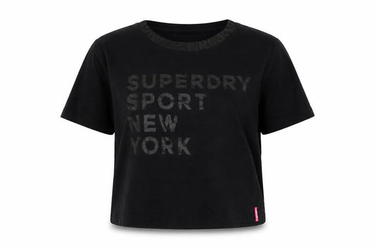 Front view of Superdry Women's Black Medium T-Shirt