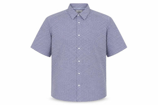 Marks & Spencer Men's Blue Geometric Shirt M Regular Fit