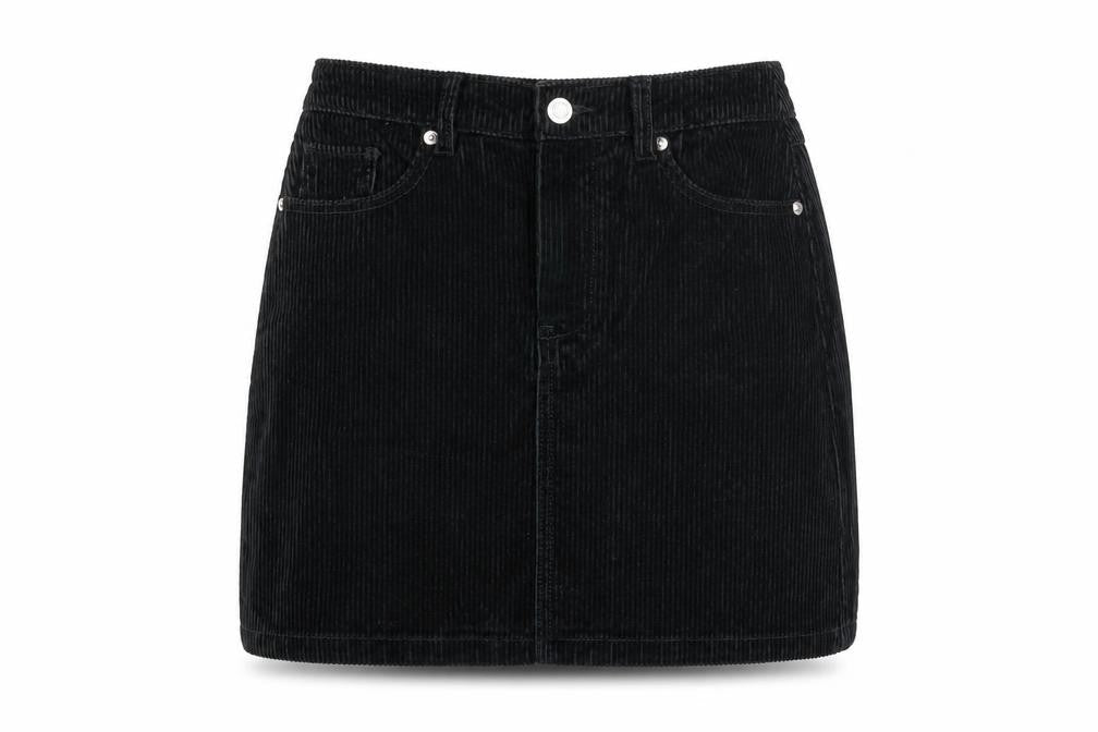 F&F Women's Black Corduroy Skirt Size 6 Casual