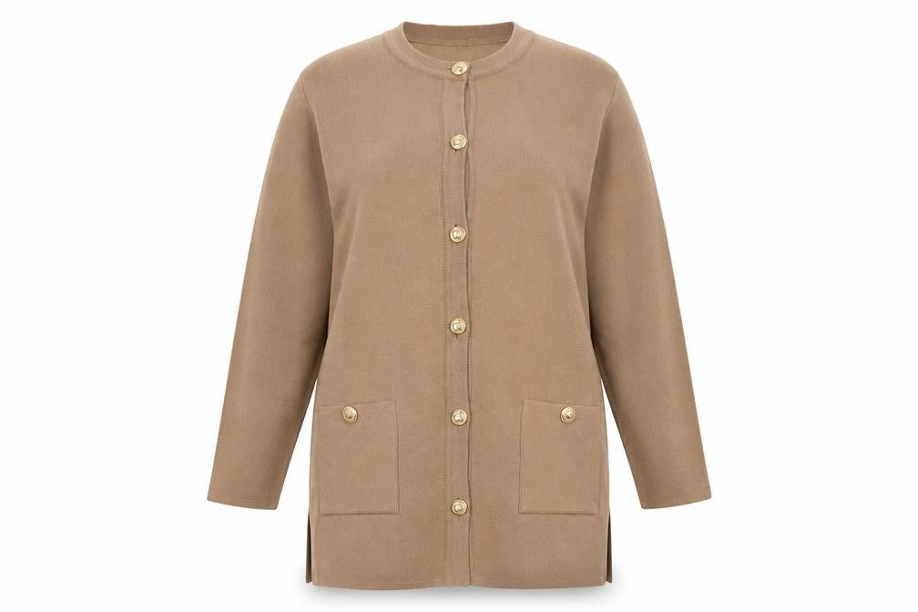 Grazia Women's Brown Coatigan Size 16 with Buttons
