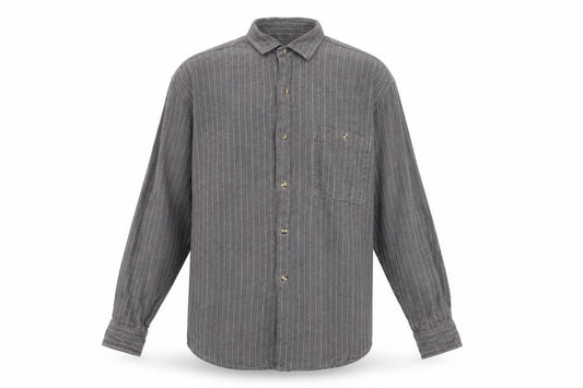 Original ACA Acapulco Men's Grey Striped Shirt L