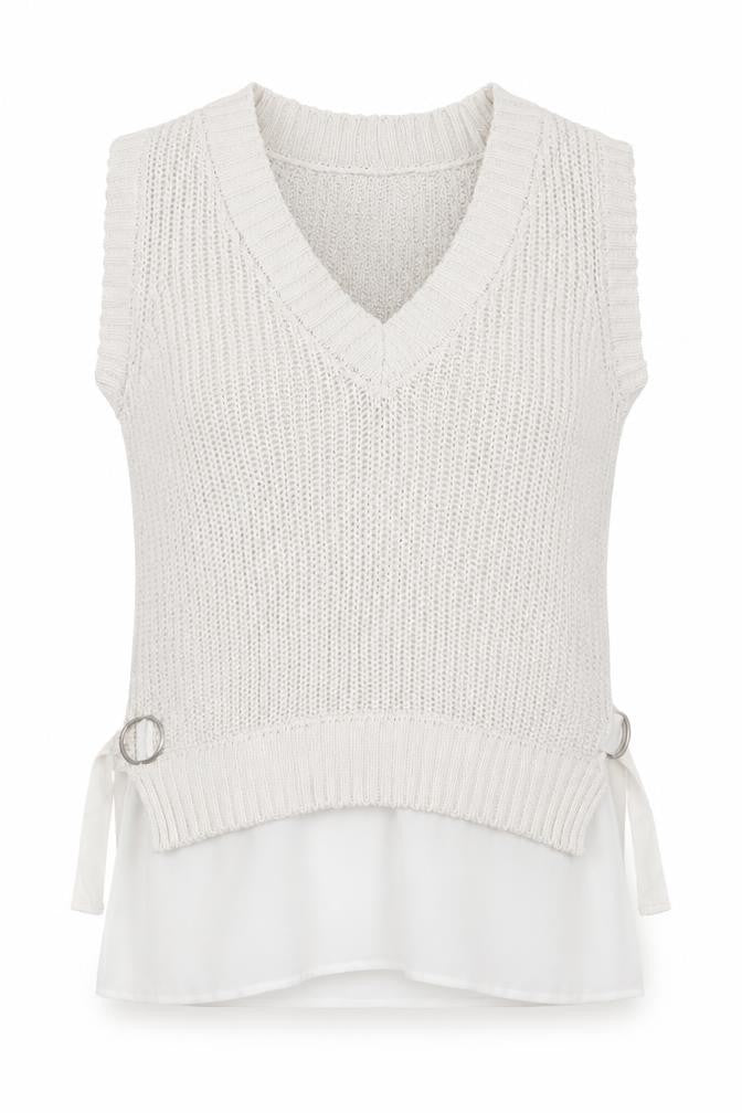 Next Women's Ivory V-Neck Knit Vest M