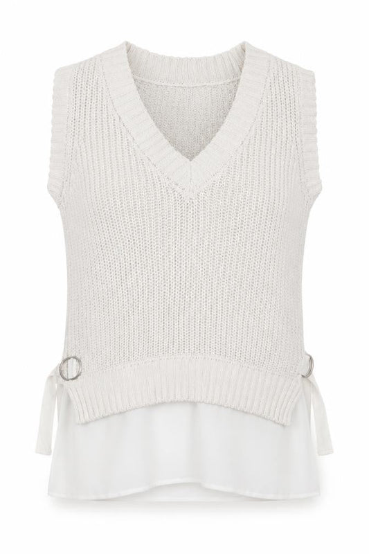 Next Women's Ivory V-Neck Knit Vest M