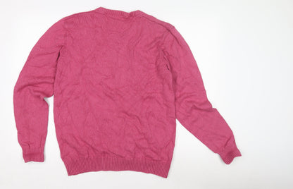 Capsule Womens Pink V-Neck Pullover Jumper L