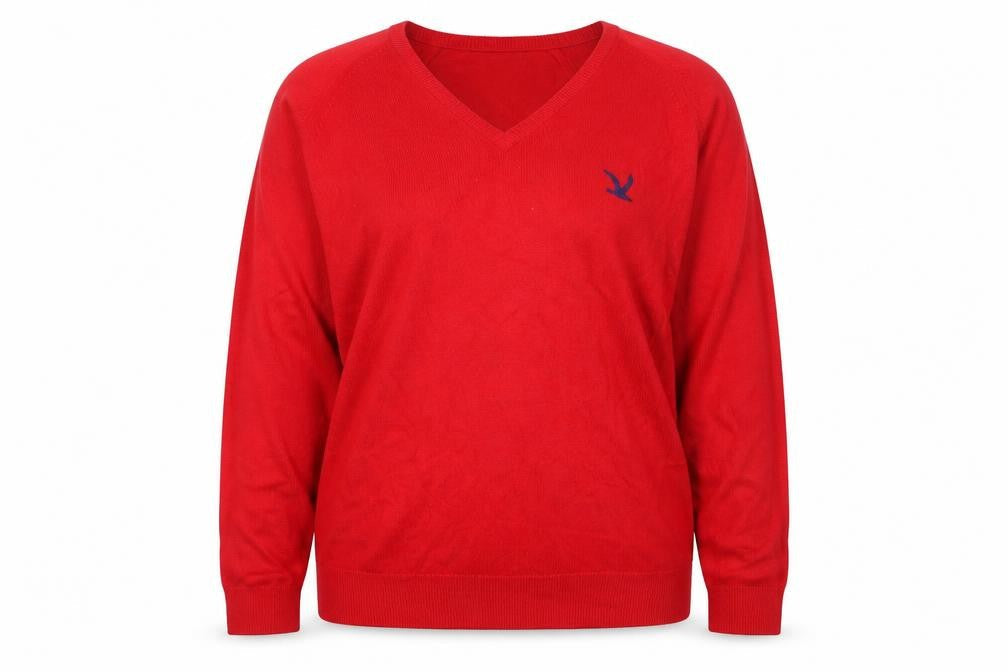 St Michael Women's Red V-Neck Jumper Size 18
