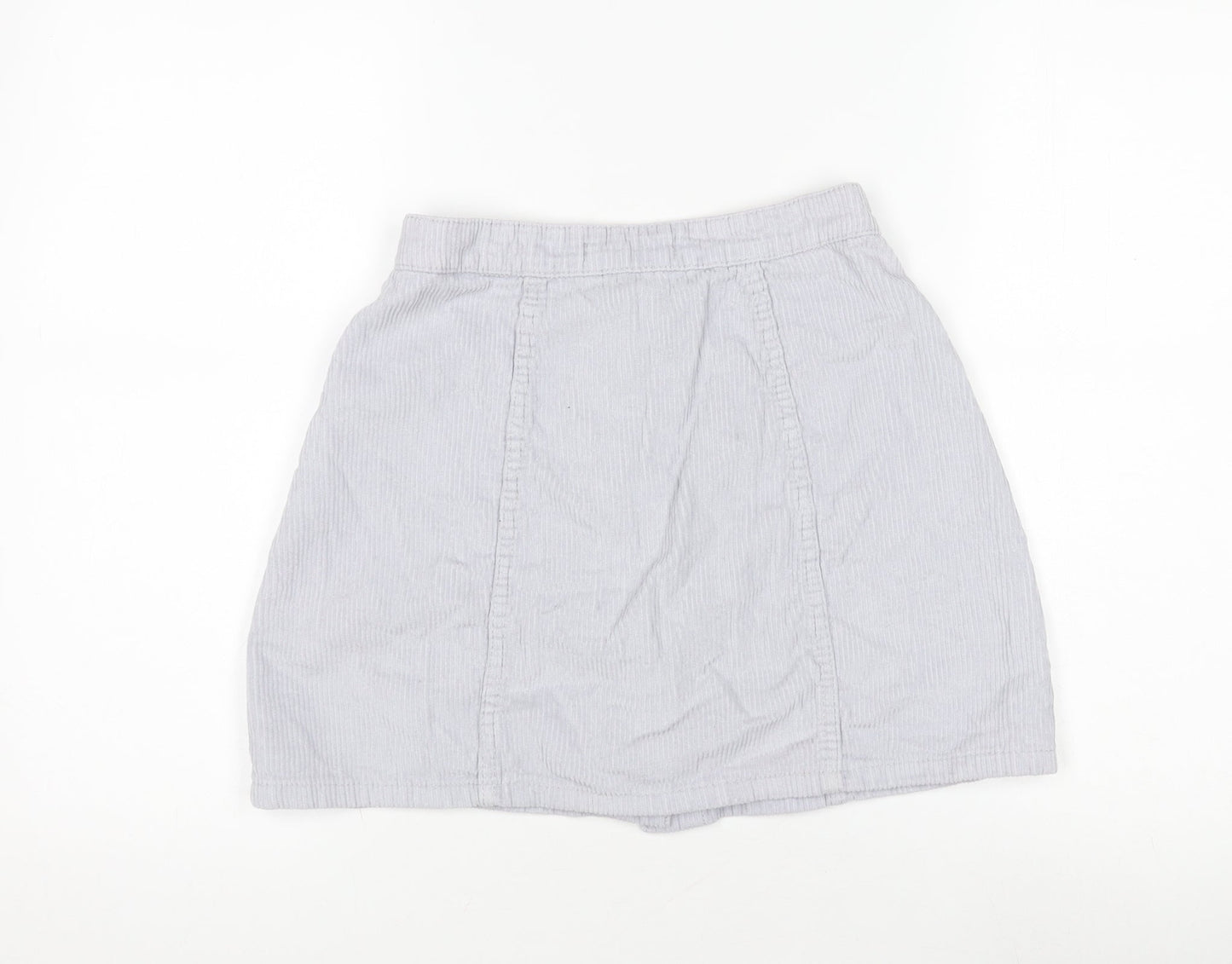 Denim Co. Women's Grey Skirt Size 6 with Button Accents