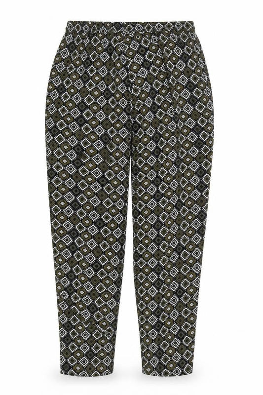 Front view of Papaya Women's Geometric Multicoloured Trousers