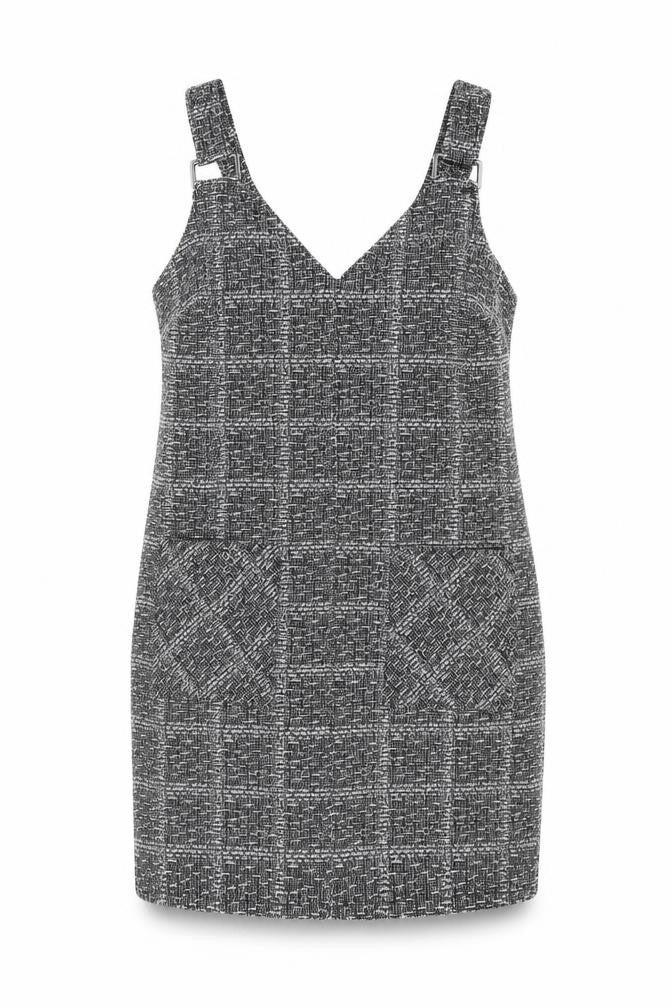 Nutmeg Women's Black Check Pinafore Dress Size 14