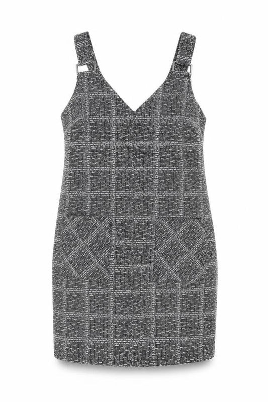 Nutmeg Women's Black Check Pinafore Dress Size 14