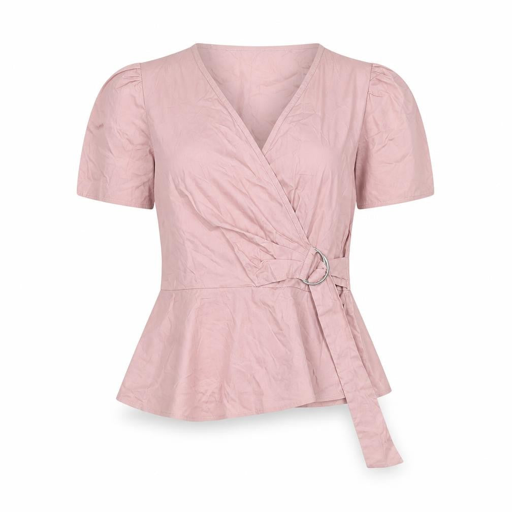 In The Style Women's Pink Wrap Blouse, Size 8