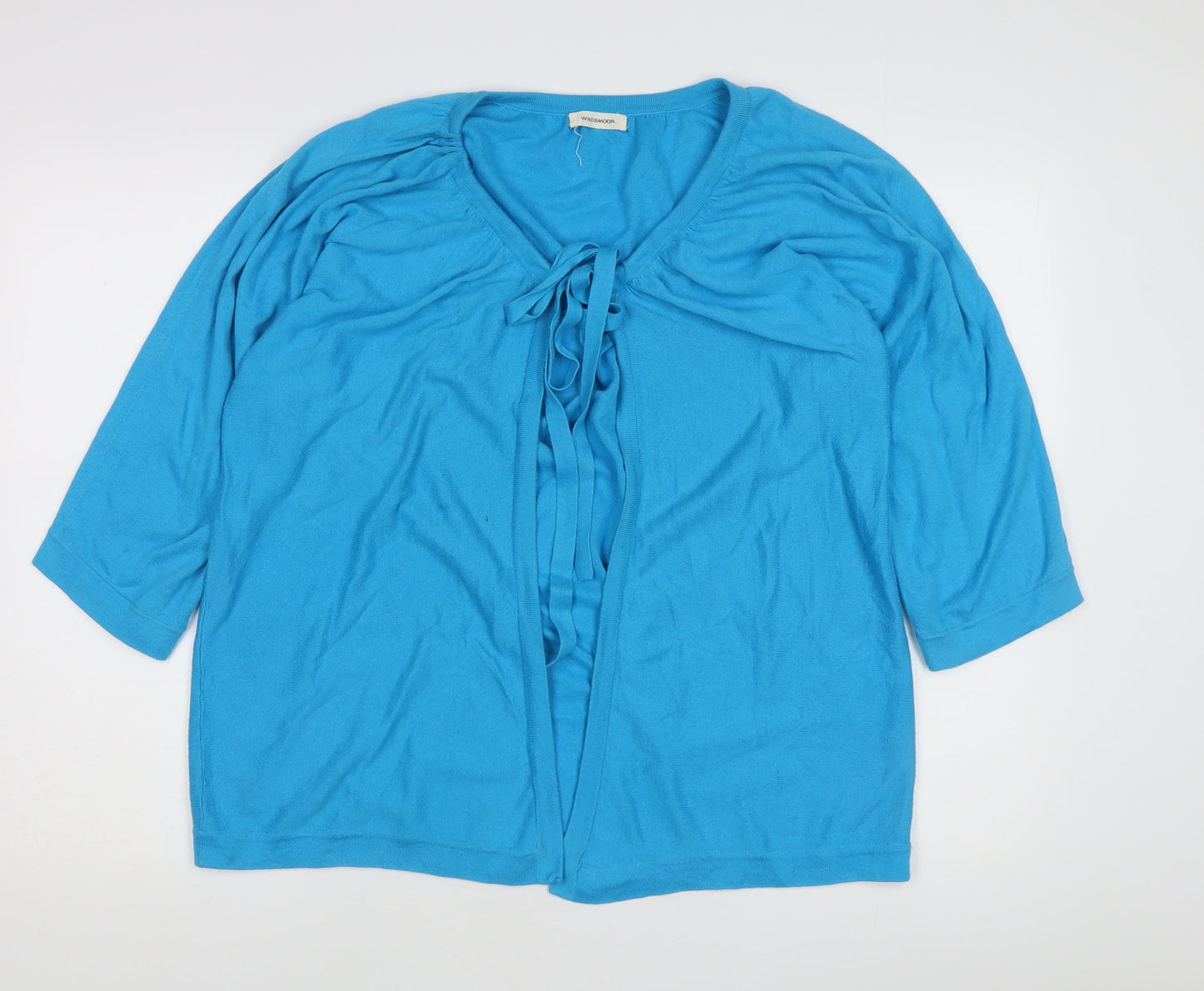 Windsmoor Women's Blue Cape Jumper L 3/4 Sleeve