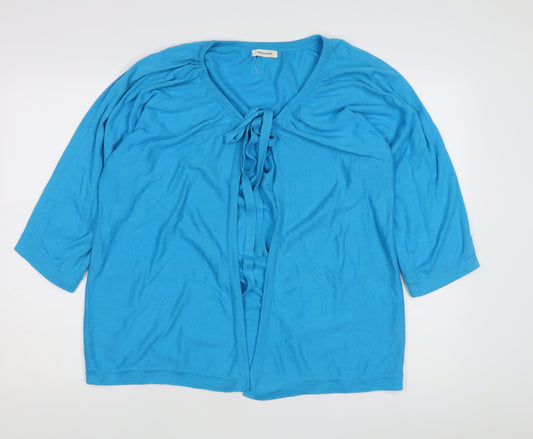 Windsmoor Women's Blue Cape Jumper L 3/4 Sleeve