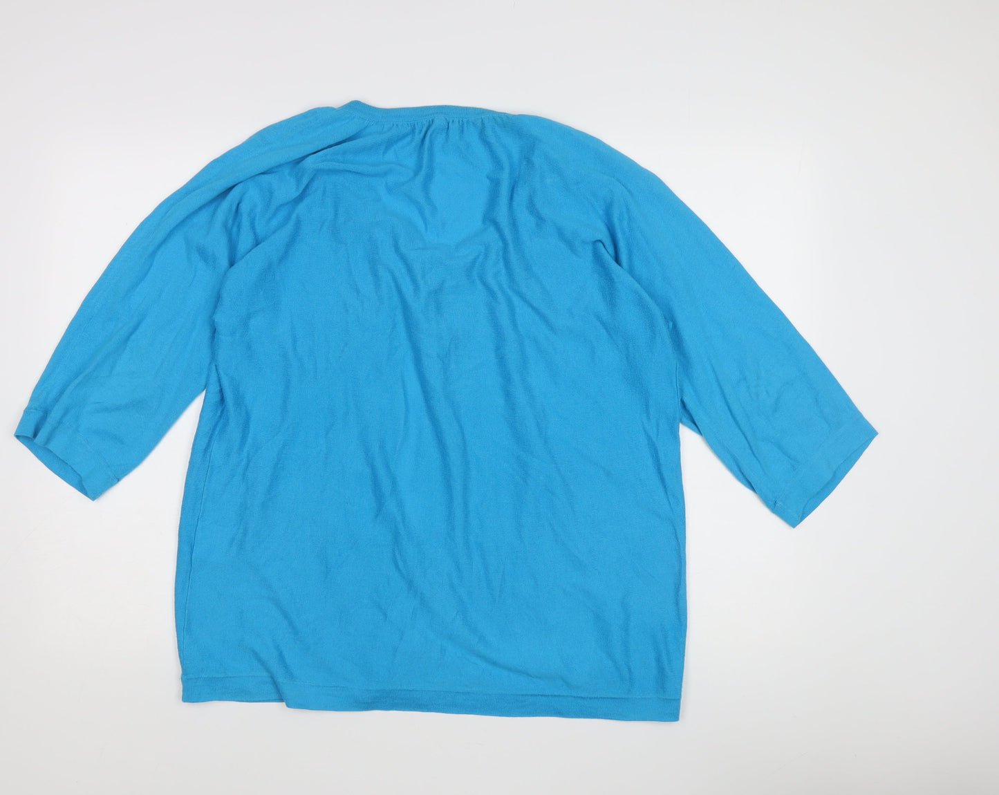 Windsmoor Women's Blue Cape Jumper L 3/4 Sleeve