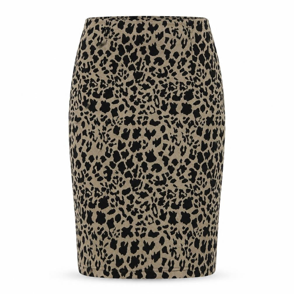 Principles Animal Print Straight Skirt Beige Size 12
