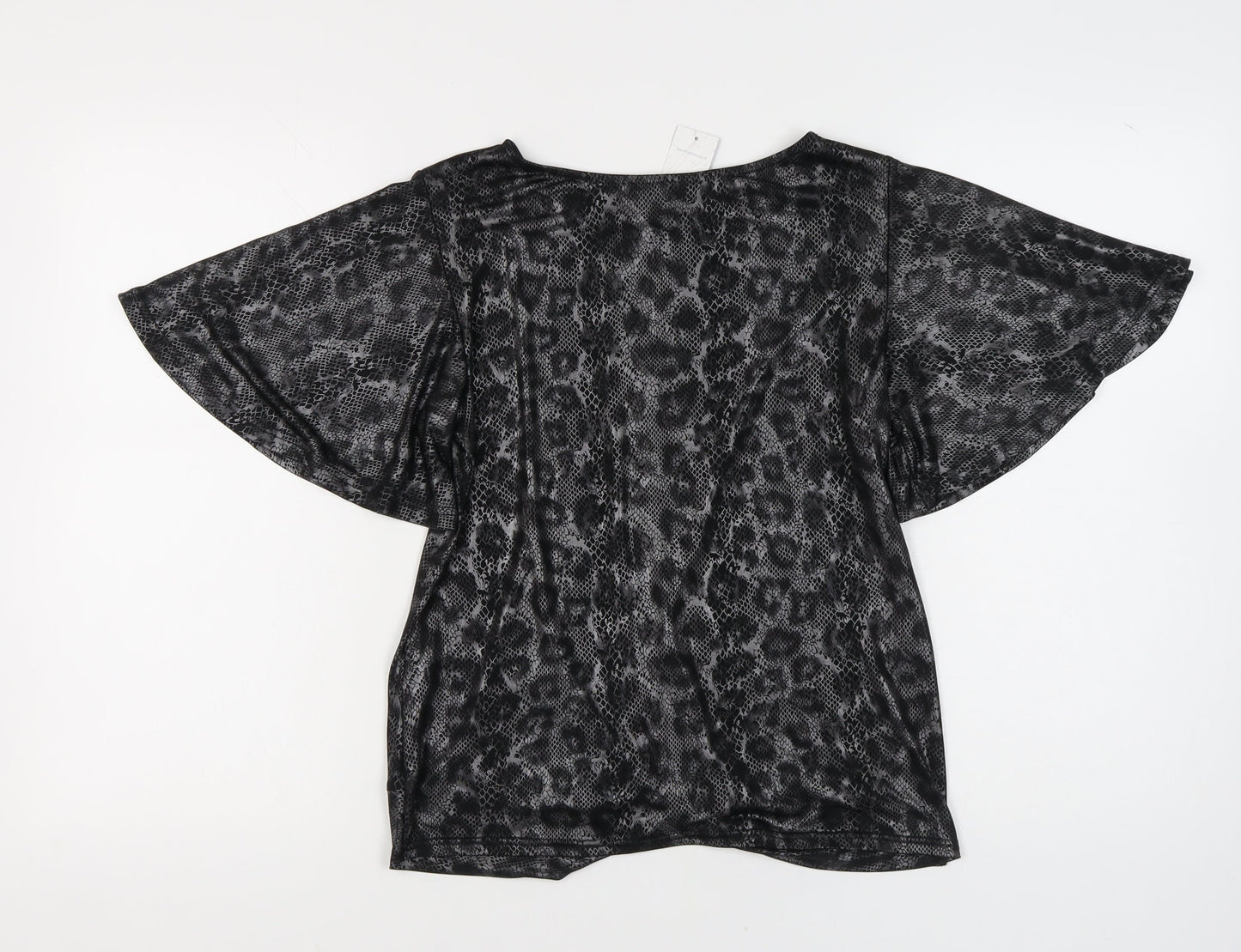 Marina Kaneva Women's Black Animal Print Top, Size 12
