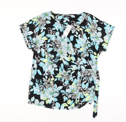 BM Collection Women's Multicoloured Floral V-Neck Tunic, Size 18