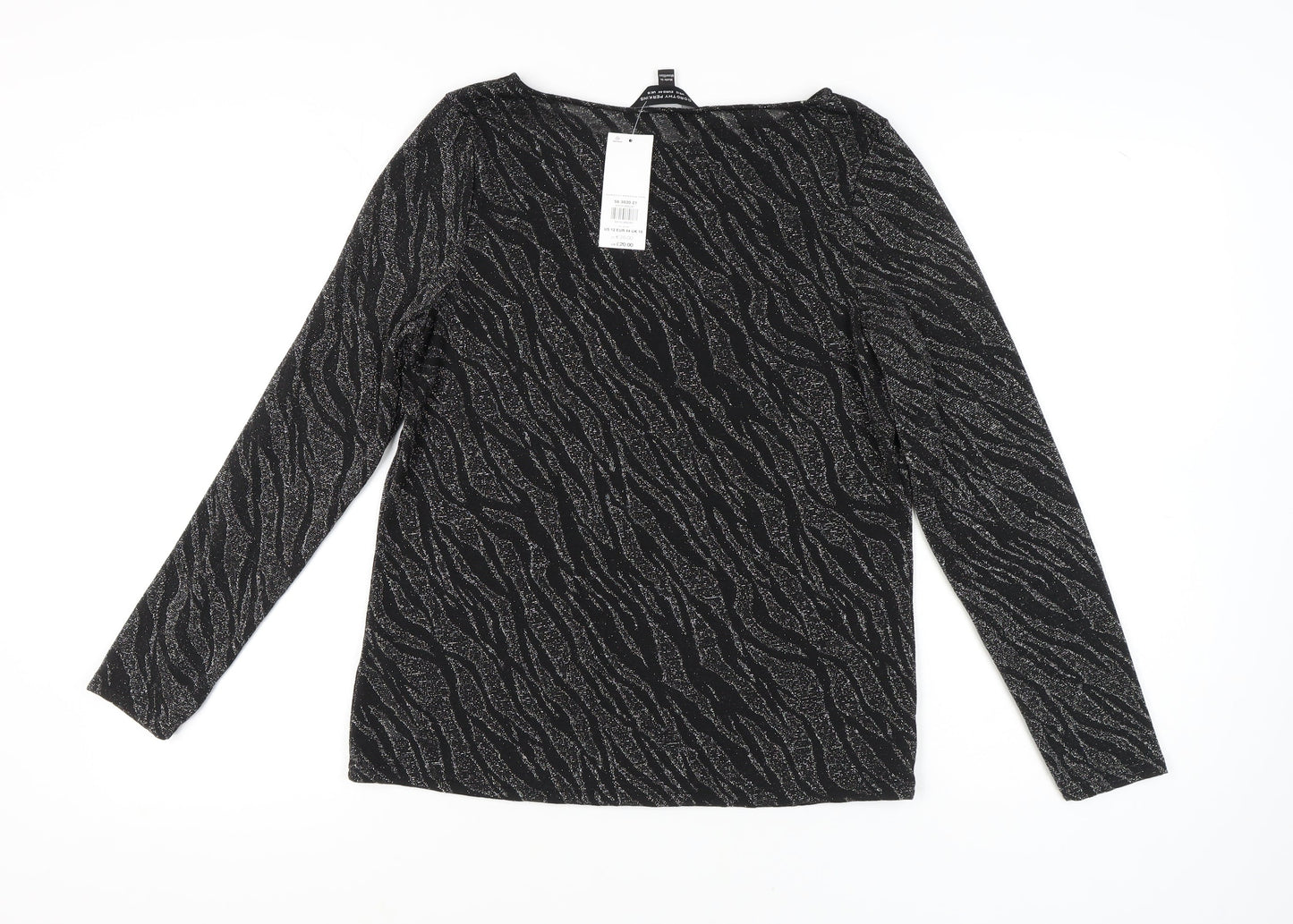 Dorothy Perkins Women's Black Animal Print Top Size 16