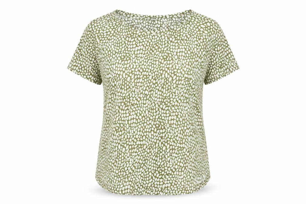 Monoprix Women's Green Geometric T-Shirt, Size S