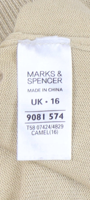 Marks & Spencer Women's Beige Pullover Jumper UK 16