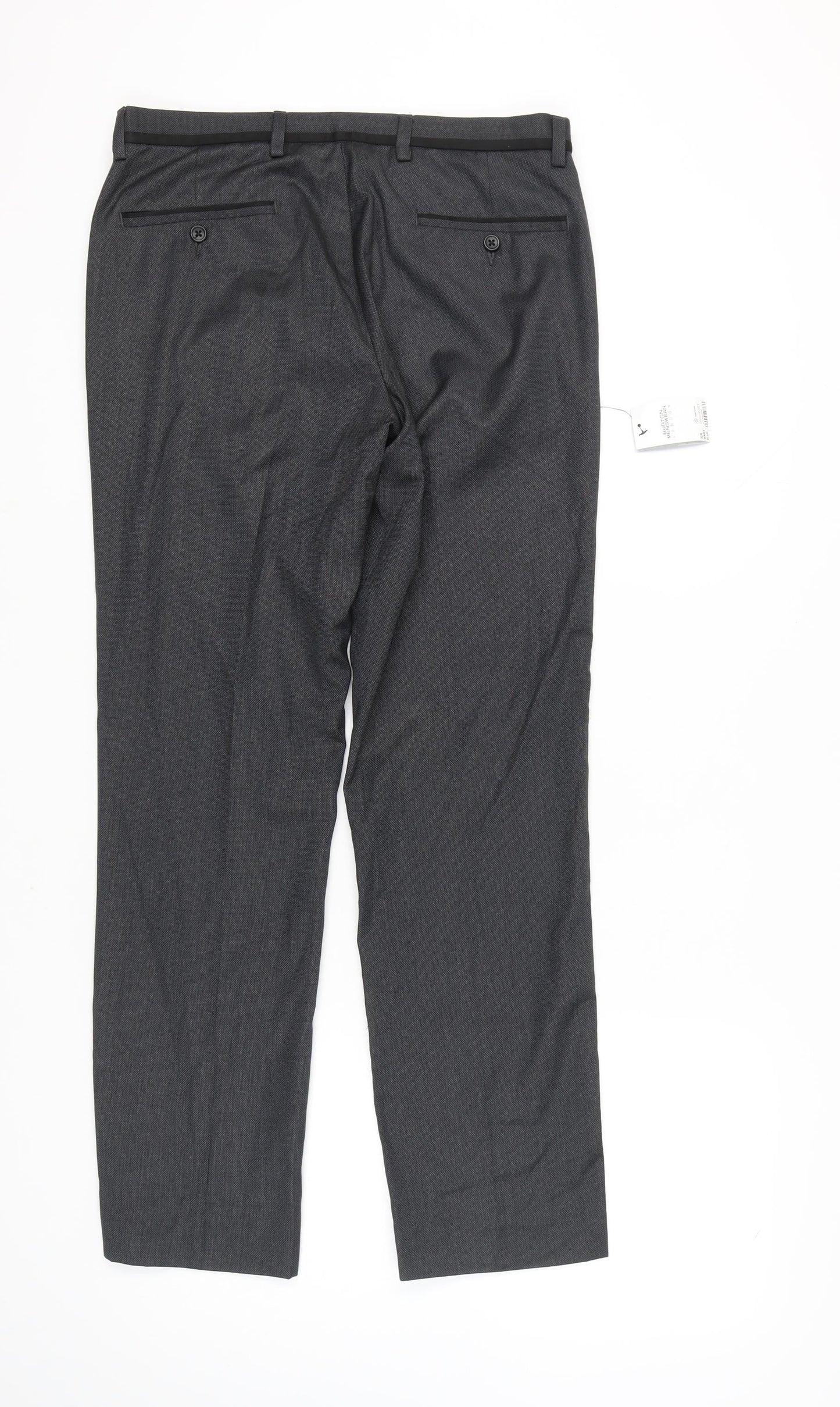 Burton Menswear Grey Men's Dress Trousers, 32R