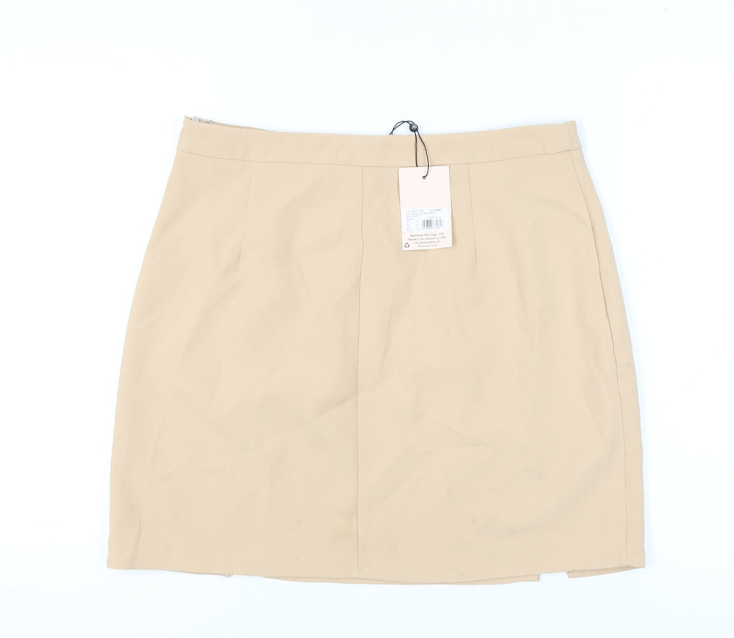 Missguided Women's Beige Straight Pencil Skirt Size 16