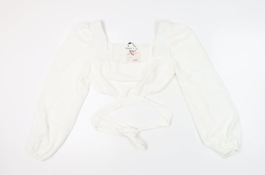 Missguided Women's White Wrap Blouse UK Size 14