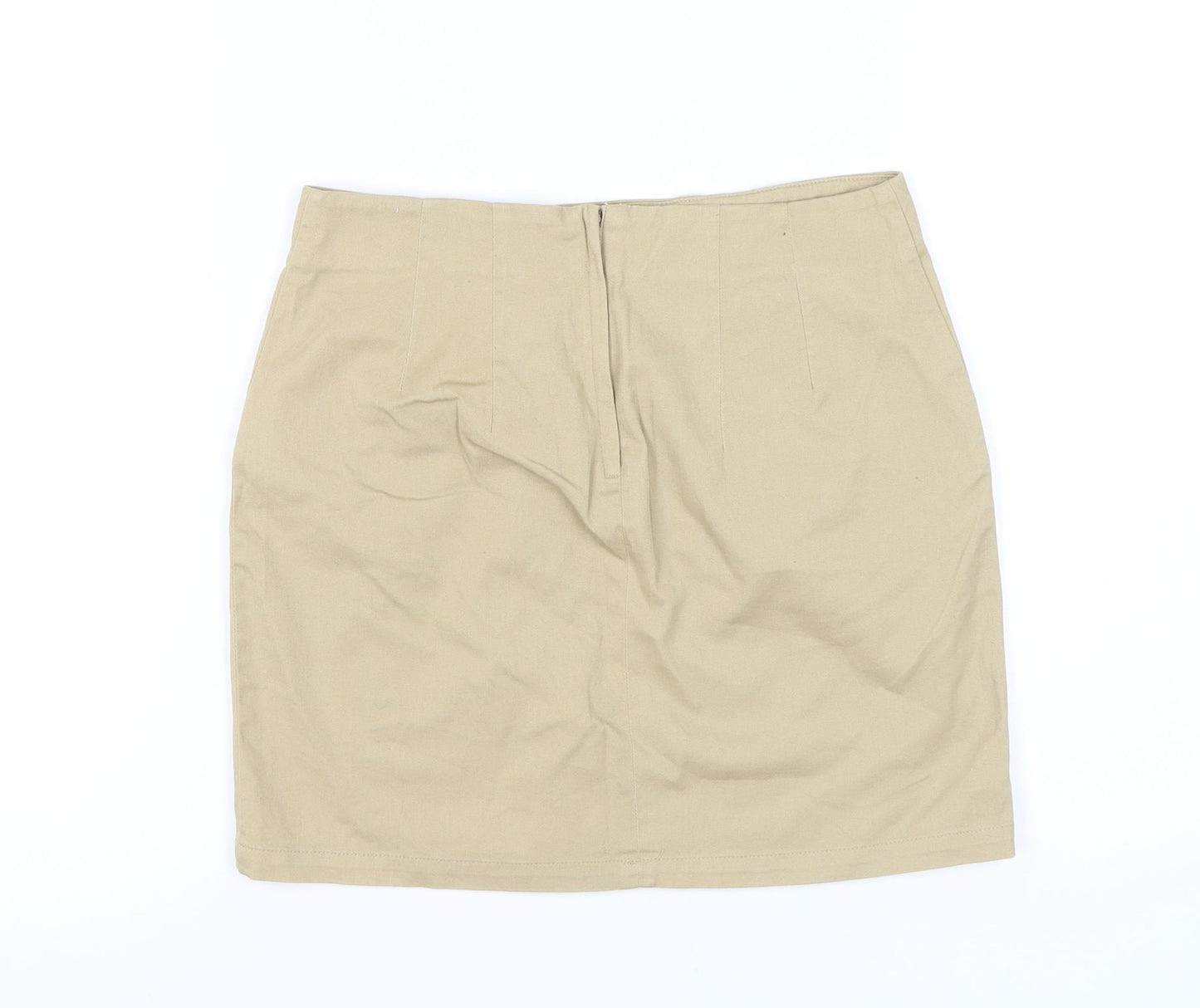 H&M Women's Beige Pencil Skirt, Size 10, Casual, Mid Rise