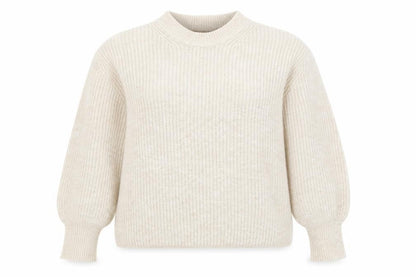 Front view of ASOS DESIGN Women's Beige Mock Neck jumper, size 8