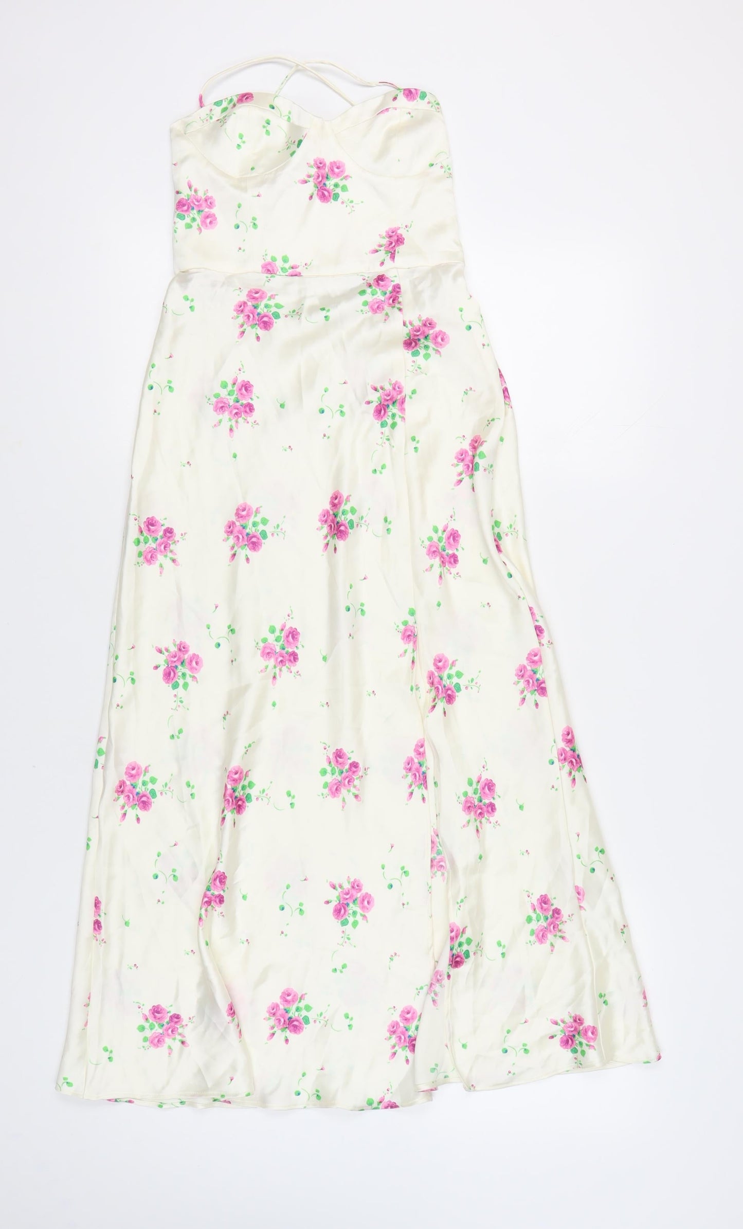 Zara Women Ivory Floral Slip Dress S Spring Wedding