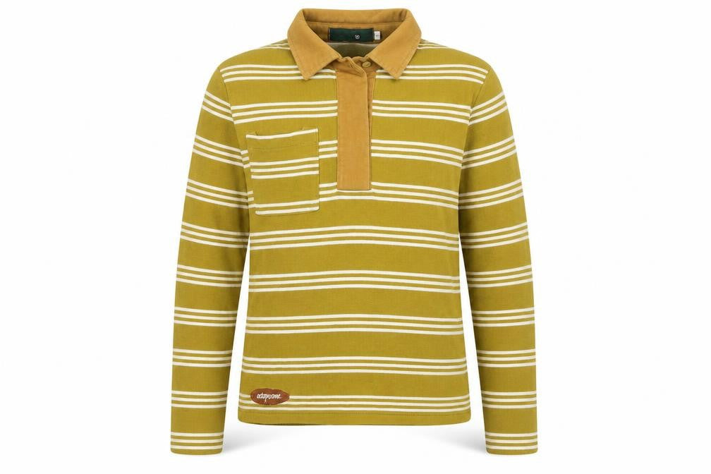 Octopus Me Unisex Yellow Striped Polo S