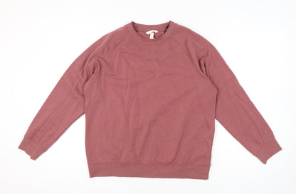 H&M Womens Pink Pullover Sweatshirt - Size S, Crew Neck