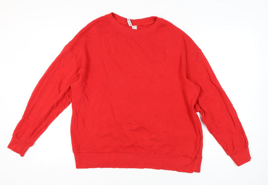 Red Unisex Sweatshirt, Size L, Casual Cotton Crew Neck