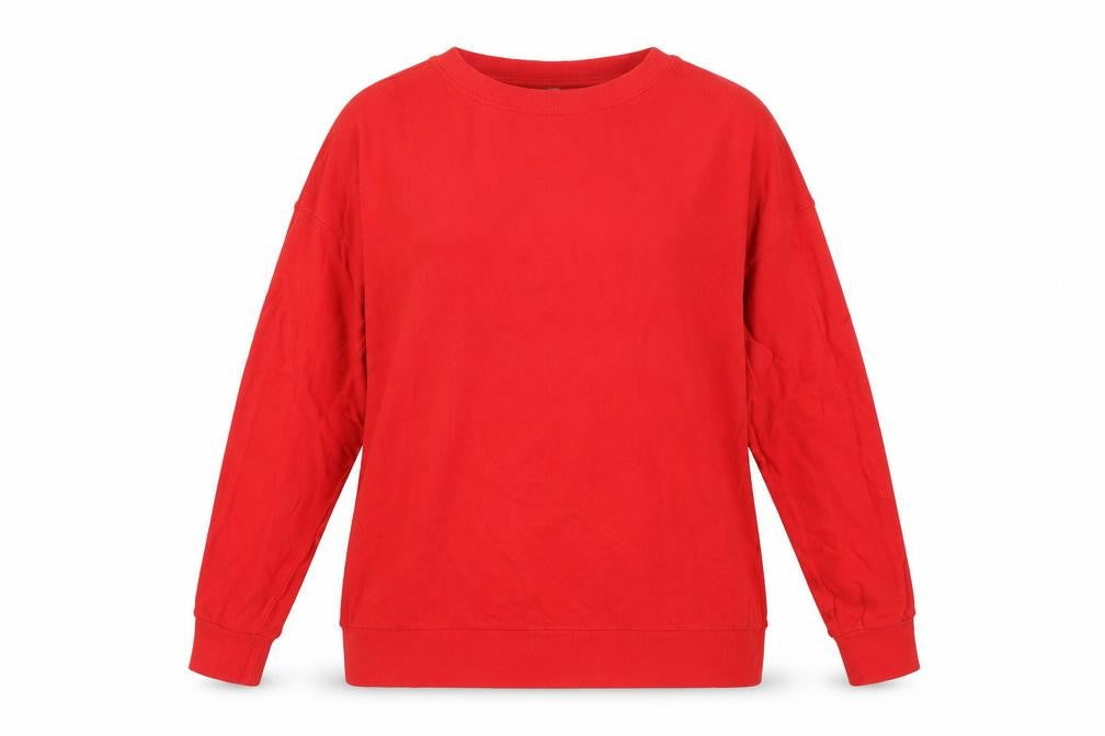 Red Unisex Sweatshirt, Size L, Casual Cotton Crew Neck