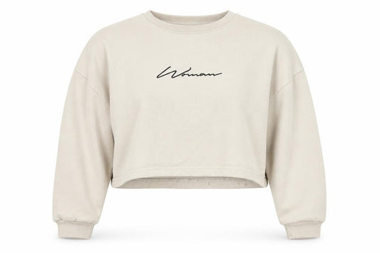 Boohoo Women Beige Pullover Sweatshirt L