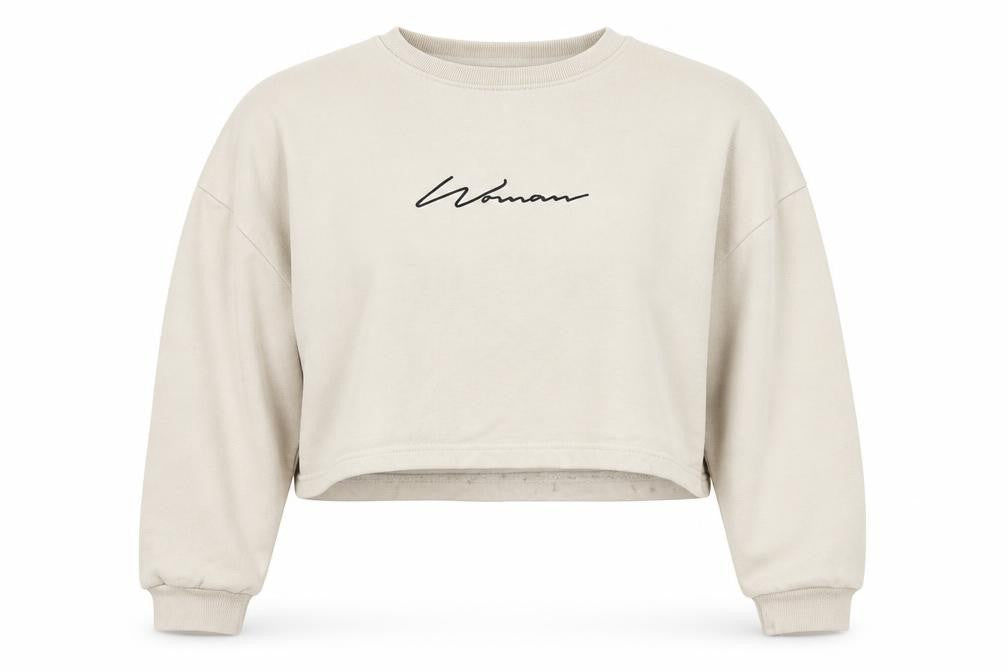 Boohoo Women Beige Pullover Sweatshirt L