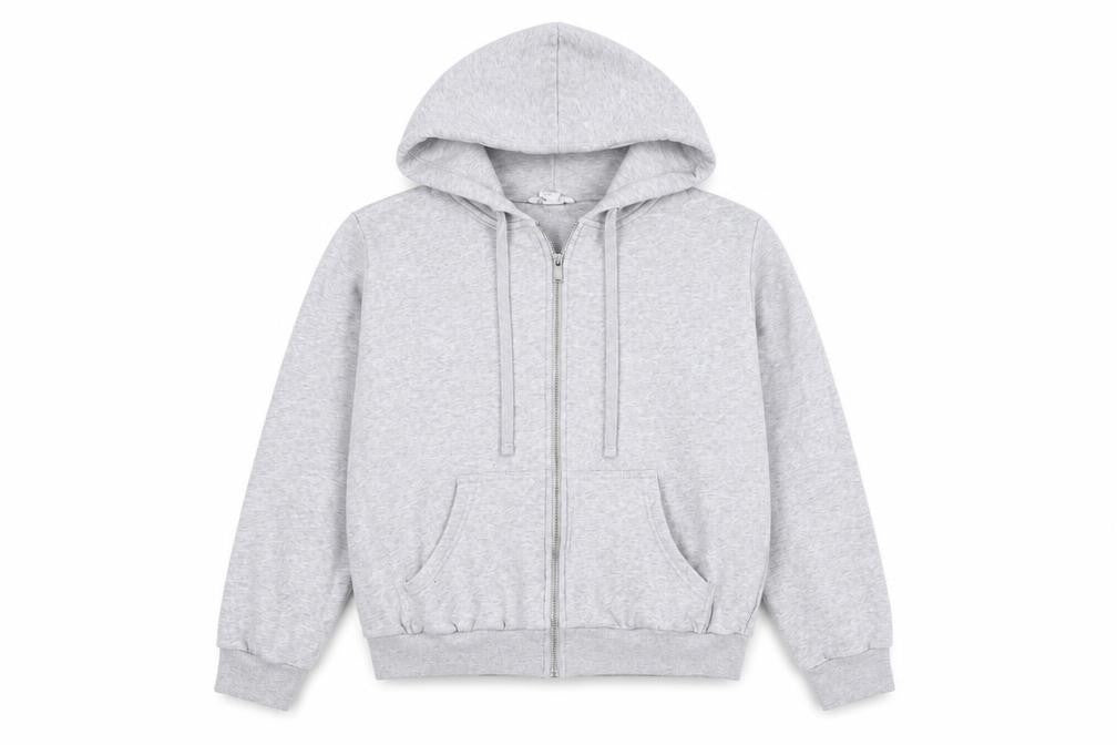 H&M Grey Women's Basic Jacket Size M Full Zip Hooded