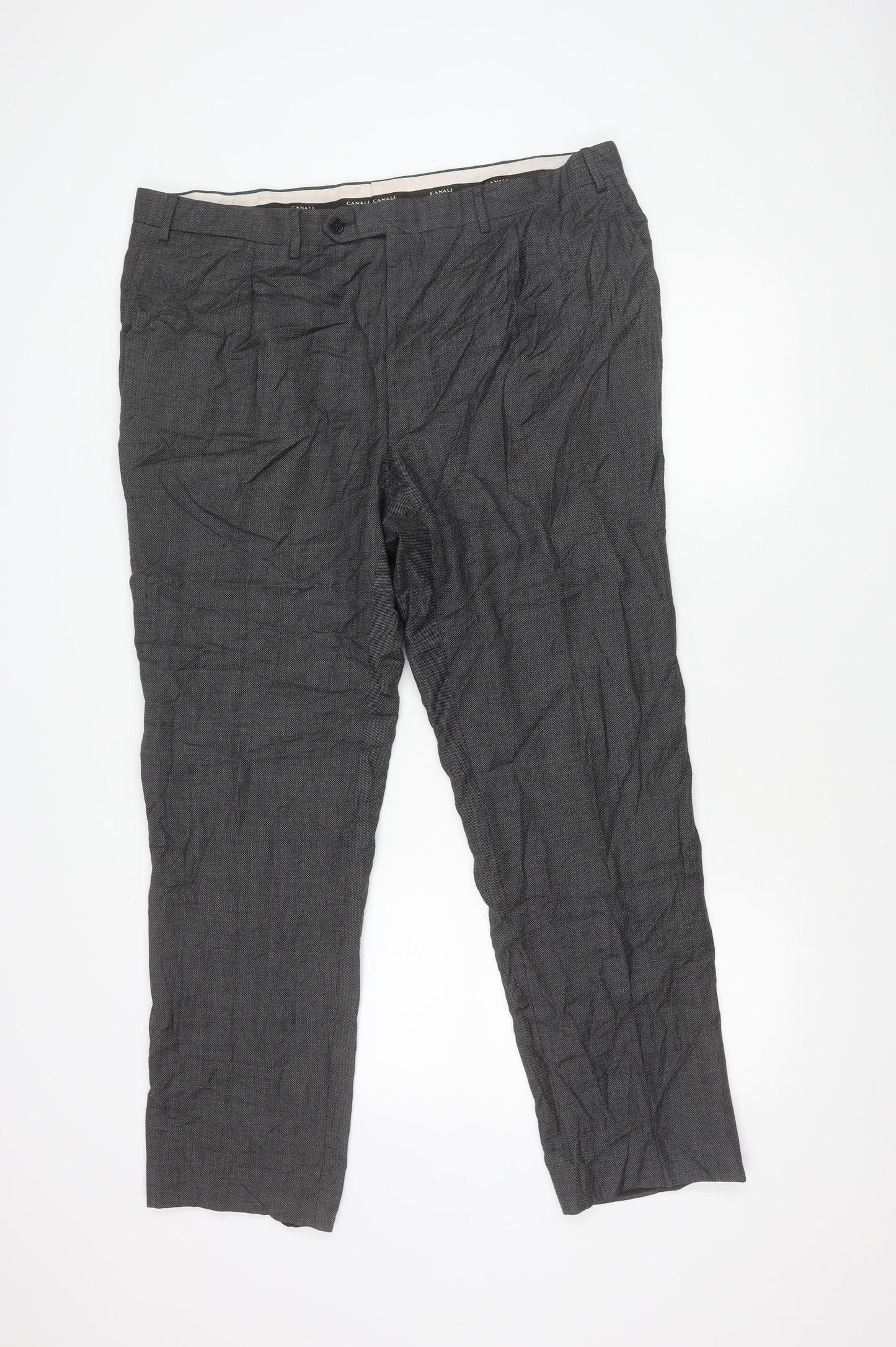Canali Grey Wool Men's Trousers Size 60
