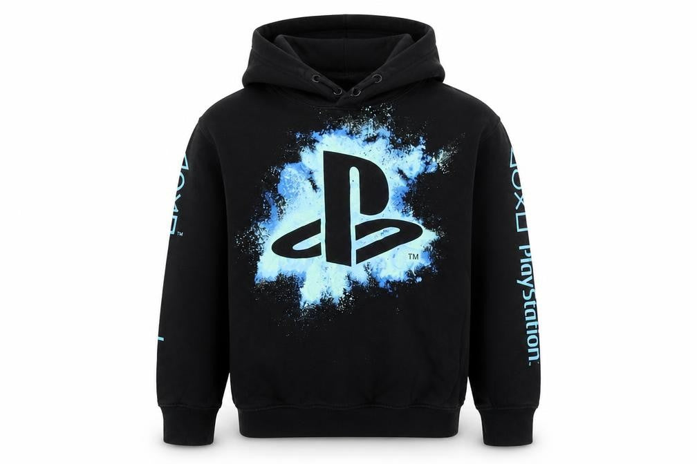 H&M Girls Black PlayStation Pullover Hoodie 9-10 Years