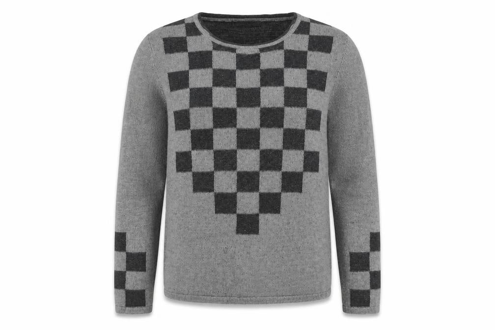 VIZ-A-VIZ Women's Grey Geometric Jumper 12