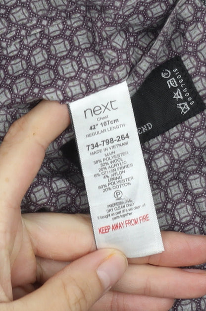 Next Men's Grey Blazer, Size 42, Regular Length