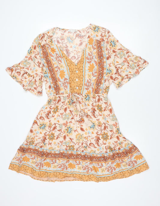Label of Love Women's Floral Rayon Dress M Multicoloured