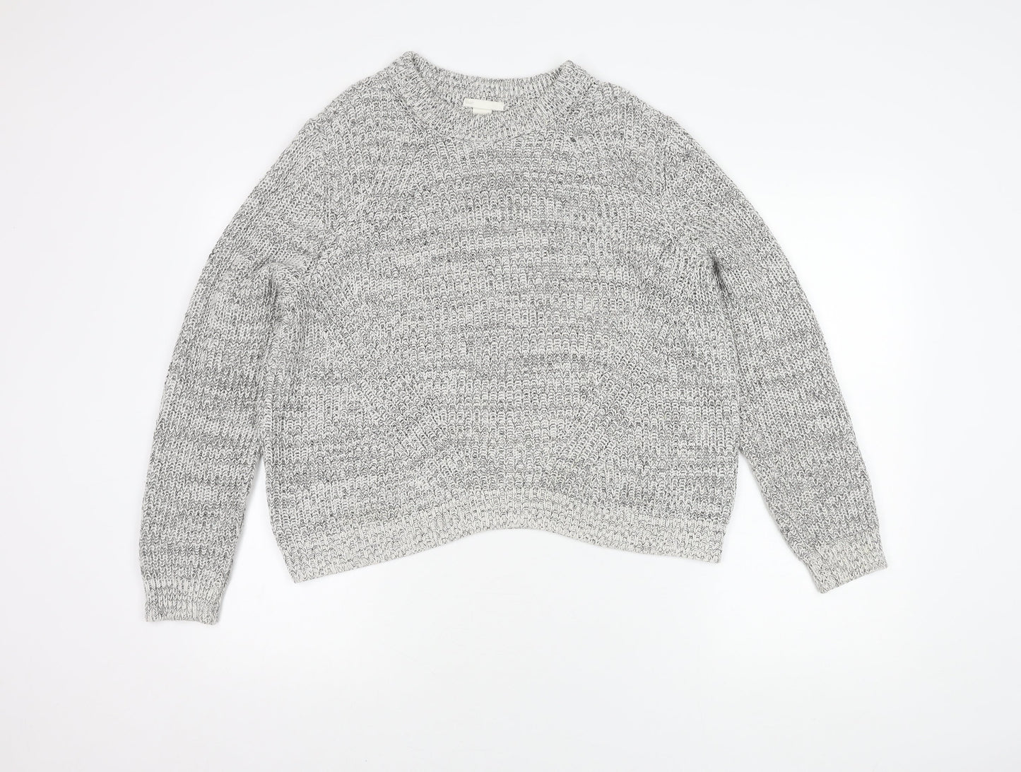 H&M Women’s Grey Chunky Knit Jumper, L, Casual