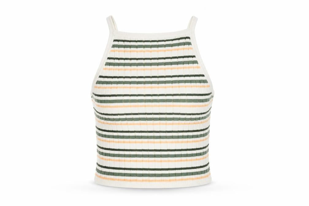H&M Women's Multicoloured Striped Cropped Tank Top